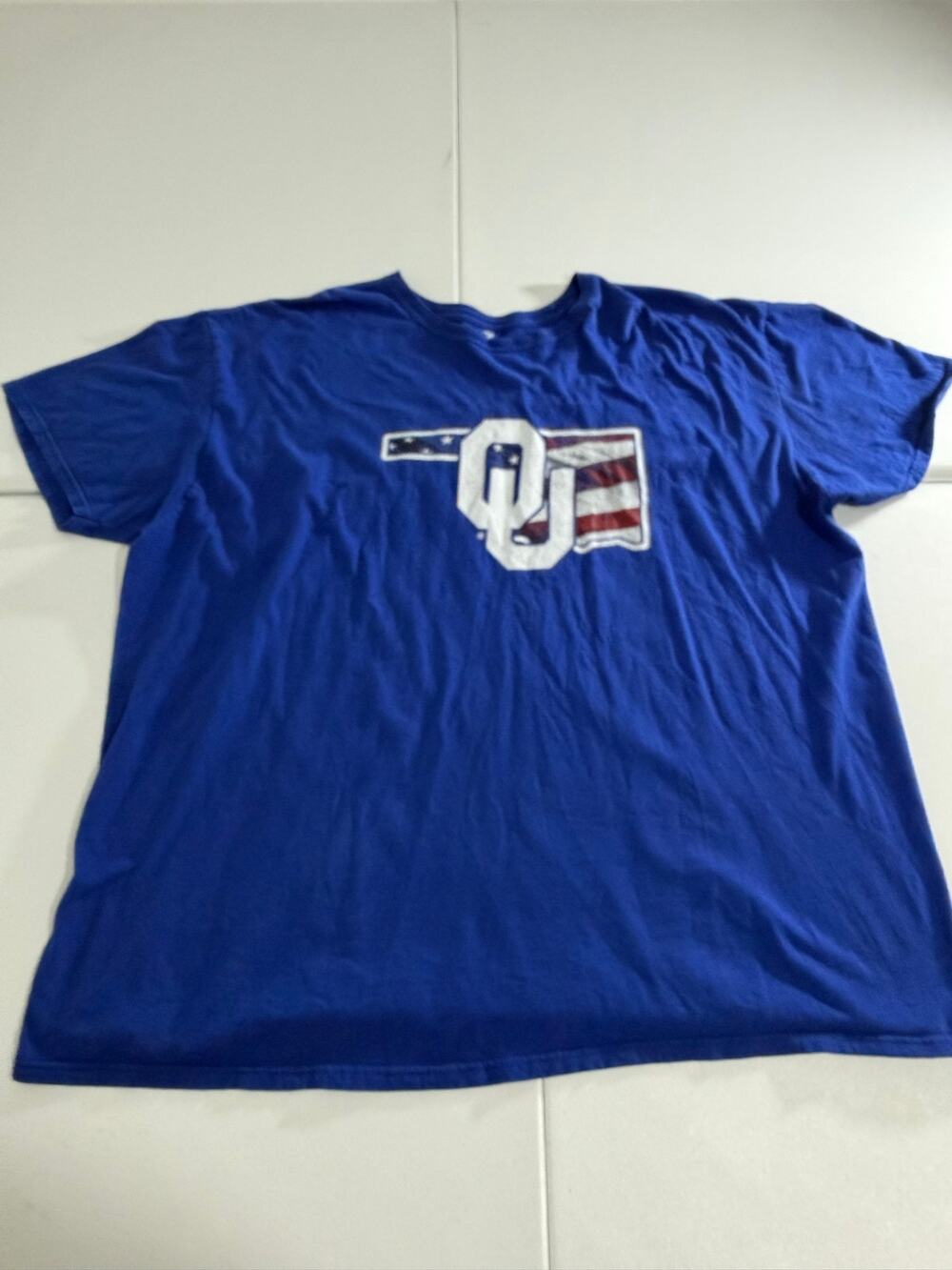 Oklahoma Sooners OU American Flag State Shape Graphic T-Shirt Fanatics 3XL